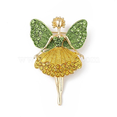 Broche en émail danseuse papillon avec strass(JEWB-P016-01G-01)-3