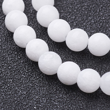 Chapelets de perles de jade blanche naturelle(X-GSR10mmC067)-2