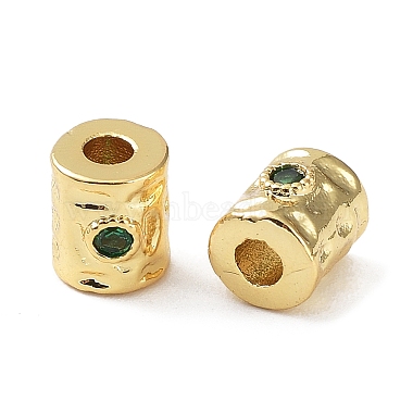 Brass Micro Pave Cubic Zirconia Beads(KK-A189-07G)-2