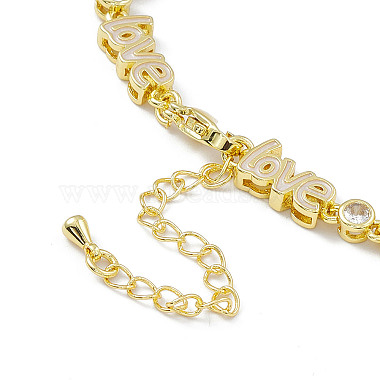Brass Micro Pave Cubic Zirconia Chain Bracelets(BJEW-P288-08G)-4