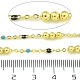 Gliederkette aus runden Perlen aus Messing und Emaille(CHC-G022-07G-09)-2