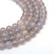 Round Natural Grey Agate Bead Strands(X-G-R345-8mm-07)-1