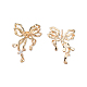 Brass Pave Clear Cubic Zirconia Stud Earring Findings(KK-N232-438LG-A)-1
