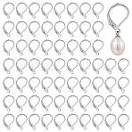 250Pcs 304 Stainless Steel Leverback Earring Findings, Stainless Steel Color, 15x10x2mm, Hole: 1.5mm(STAS-ME0001-04)
