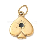 304 Stainless Steel Enamel Pendants, Golden, Heart Charms, 15.5x13x1.5mm, Hole: 4.4mm(SA-CBA4D1F-04G-B)