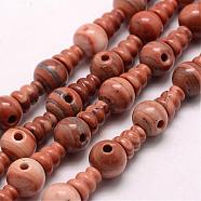 Natural Malachite 3-Hole Guru Beads Strands, T-Drilled Beads, for Buddhist Jewelry Making, 18mm, Hole: 2~3mm, 2pcs/set, 10sets/strand, 7 inch(18cm)(G-J365-11)