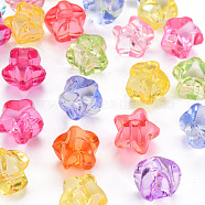 1-Hole Transparent Acrylic Buttons, Star, Mixed Color, 13.5x14x11.5mm, Hole: 3mm, about 467pcs/500g(TACR-S154-52B)