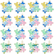 24Pcs 4 Colors Golden Plated Alloy Enamel Pendants, Puzzle Shape, Colorful, 33x29x1.2mm, Hole: 1.8mm, 6pcs/color(ENAM-SC0004-55)