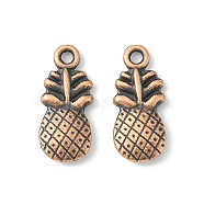 Pineapple Tibetan Style Alloy Pendants, Cadmium Free & Nickel Free & Lead Free, Red Copper, 19x9x3mm, Hole: 1mm, about 714pcs/1000g(TIBEP-N008-13R-NR)