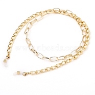 Eyeglasses Chains, Neck Strap for Eyeglasses, with Aluminium Chains, ABS Plastic Imitation Pearl, 304 Stainless Steel Lobster Claw Clasps and Rubber Loop Ends, Golden, 28.54 inch(72.5cm)(AJEW-EH00097)