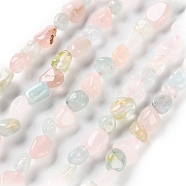 Natural Morganite Beads Strands, Nuggets, Tumbled Stone, 4.5~11.5x3~7x3.5~6mm, Hole: 1.2mm, about 48~68pcs/strand, 15.35~15.94''(39~40.5cm)(G-P497-01C-57)