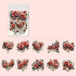 20 Pcs Herbal Ballads Vintage Stickers, 4 Styles Sealing Stickers, Label Paster Picture Stickers, for Scrapbooking, Kid DIY Arts Crafts, Album, Red, 51~61x54~64x0.1mm(DIY-Z038-05B)