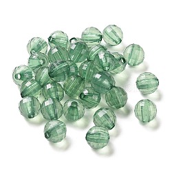 Faceted Round Transparent Acrylic Beads, Lawn Green, 10mm, Hole: 1.5mm, about 830pcs/500g(TACR-P053-10mm-25J)