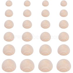 Wood Cabochons, Half Round, 80pcs/set(WOOD-PH0008-57)