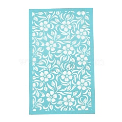 Rectangle Polyester Screen Printing Stencil, for Painting on Wood, DIY Decoration T-Shirt Fabric, Flower, 15x9cm(CELT-PW0002-02-46)