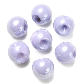 Opaque Acrylic Beads, Round Ball Bead, Top Drilled, Lilac, 19x19x19mm, Hole: 3mm