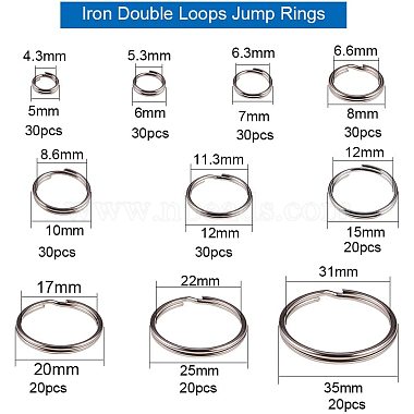 Iron Double Loops Jump Rings Split Rings and Iron Split Key Rings(PH-IFIN-G079-05P)-2
