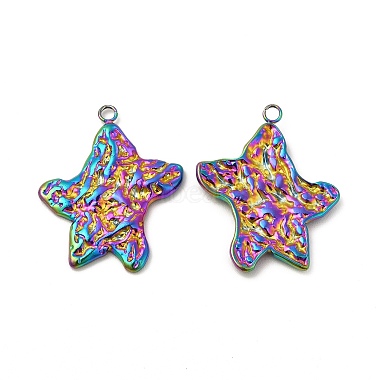 Rainbow Color Starfish 304 Stainless Steel Pendants