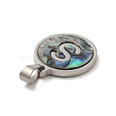 304 Stainless Steel with Paua Shell Pendants(STAS-G268-02S-P)-3