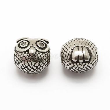 9mm Clear Owl Brass+Cubic Zirconia Beads