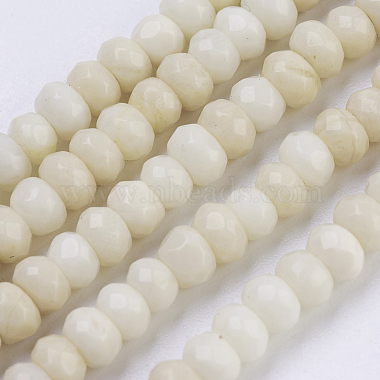 4mm Rondelle Petrified Wood Beads