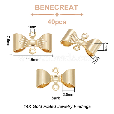 benecreat 40個ラックメッキ真鍮コネクタチャーム(KK-BC0010-82)-2