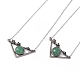 Natural Green Aventurine Triangle with Flower Pendant Necklace(NJEW-P274-01AS-05)-1