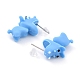 Cute Hippo Resin Stud Earrings(EJEW-K089-04P)-2