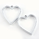 Rack Plating Alloy Heart Open Back Bezel Pendants(X-PALLOY-S047-12D-FF)-1
