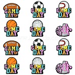 12Pcs 6 Styles Silicone Beads, Ball Series, Mixed Shapes, 23.5~30x26.5~30x7.5mm, Hole: 2.5mm, 2pcs/style(SIL-CJ0003-12)