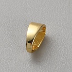Brass Snap on Pendant Bails, Real 18K Gold Plated, 6x2.5x4mm, Hole: 5x3mm(FIND-WH0148-015)