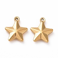 201 Stainless Steel Charms, Star, Golden, 15x13x3.5mm, Hole: 1.5mm(X-STAS-G081-09G)