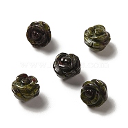 Natural Dragon Blood Carved Flower Beads, Rose, 8.5~10x10x10.5mm, Hole: 1mm(G-O156-B-36)