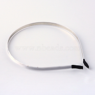 Hair Accessories Iron Hair Bands, with Grosgrain Ribbon, White, 126.5mm(X-OHAR-S189-09)