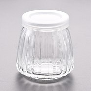 Glass Jar Bead Containers, with Plastic Stopper, Clear, 6.85x6.8cm, capacity: 100ml(3.38 fl. oz)(AJEW-P072-04A)
