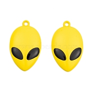 Spray Painted Alloy Pendants, Extra-terrestrial, Gold, 33x20x5mm, Hole: 2mm(FIND-A040-06-02)