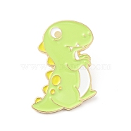 Cute Dinosaur Enamel Pin, Gold Plated Alloy Badge for Backpack Clothes, Tyrannosaurus Pattern, 30x27x1.5mm(JEWB-J005-03A-G)
