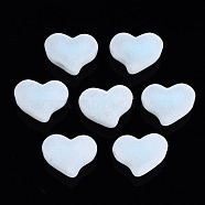 Flocky Acrylic Beads, Bead in Bead, Heart, Light Sky Blue, 16x21x12mm, Hole: 2.5mm(MACR-S275-27A)