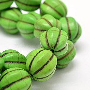 Synthetic Turquoise Bead Strands, Round, Dyed, Lime, 14mm, Hole: 1mm, about 329pcs/1000g(G-M147-14mm-07)