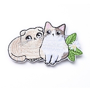 Computerized Embroidery Cloth Iron on/Sew on Patches, Costume Accessories, Appliques, Cat Shape, Colorful, 49x77x2mm(X-DIY-E025-A07)