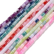 Glass Beads Strands, Bamboo Stick Shape, Mixed Color, 11.5~12x8~8.5mm, Hole: 1.1mm, about 30Pcs/strand, 14.17 inch(36cm)(GLAA-G083-01)