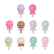 Biyun 40pcs 10 colors Resin Cabochons Accessories, Imitation Berry Candy, Lollipop, Mixed Color, 27~27.5x16~17x8~9mm, 4pcs/color(CRES-BY0001-01)