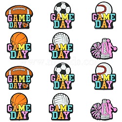 12Pcs 6 Styles Silicone Beads, Ball Series, Mixed Shapes, 23.5~30x26.5~30x7.5mm, Hole: 2.5mm, 2pcs/style(SIL-CJ0003-12)