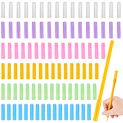 CHGCRAFT 96Pcs 6 Colors Transparent Plastic Pencil Cap, Pencil Protection Cover, Pencil Accessories, Mixed Color, 45x10mm, Hole: 2.5mm, Inner Diameter: 8mm, 16pcs/color(AJEW-CA0003-04)