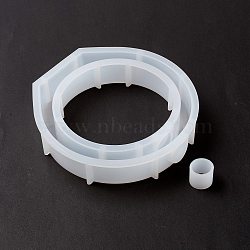 Round Ring Display Holder Silicone Molds, for Test Tube of Water Planting, Resin Casting Molds, White, 157x154x32mm, Inner Diameter: 142x140mm, Hole: 17mm & 21x19mm, 2pcs/set(DIY-F114-06)