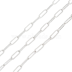 304 Stainless Steel Paperclip Chains, Soldered, with Spool, Stainless Steel Color, 66x61mm, 12x4x1mm, about 32.8 Feet(10m)/roll(CHS-O011-02P)