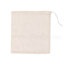 Cotton Storage Pouches, Drawstring Bags, Rectangle, Antique White, 30x24cm(HOUS-PW0002-01C)