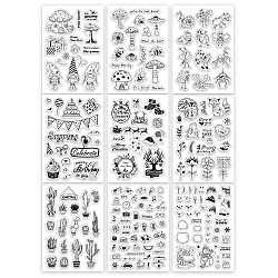 Acrylic Stamps, for DIY Scrapbooking, Photo Album Decorative, Cards Making, Stamp Sheets, Mixed Patterns, 16x11x0.3cm, 9sheets/set(DIY-GL0001-07)