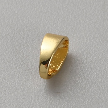 Brass Snap on Pendant Bails, Real 18K Gold Plated, 6x2.5x4mm, Hole: 5x3mm