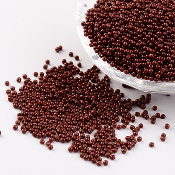 12/0 Grade A Baking Paint Glass Seed Spacer Beads, Indian Red, 2x1.5mm, Hole: 0.7mm, about 2840pcs/50g